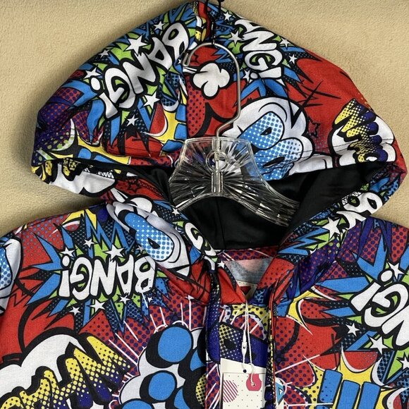 Drill Clothing Co Hoodie Mens Multicolor OH Snap Comic Graphic Print Size L & XL - Picture 2 of 4